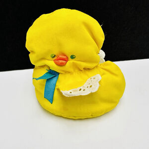 Vintage Fisher-Price PUFFALUMP Ducky Duck 4” Toy Baby Rattle Nylon 1991